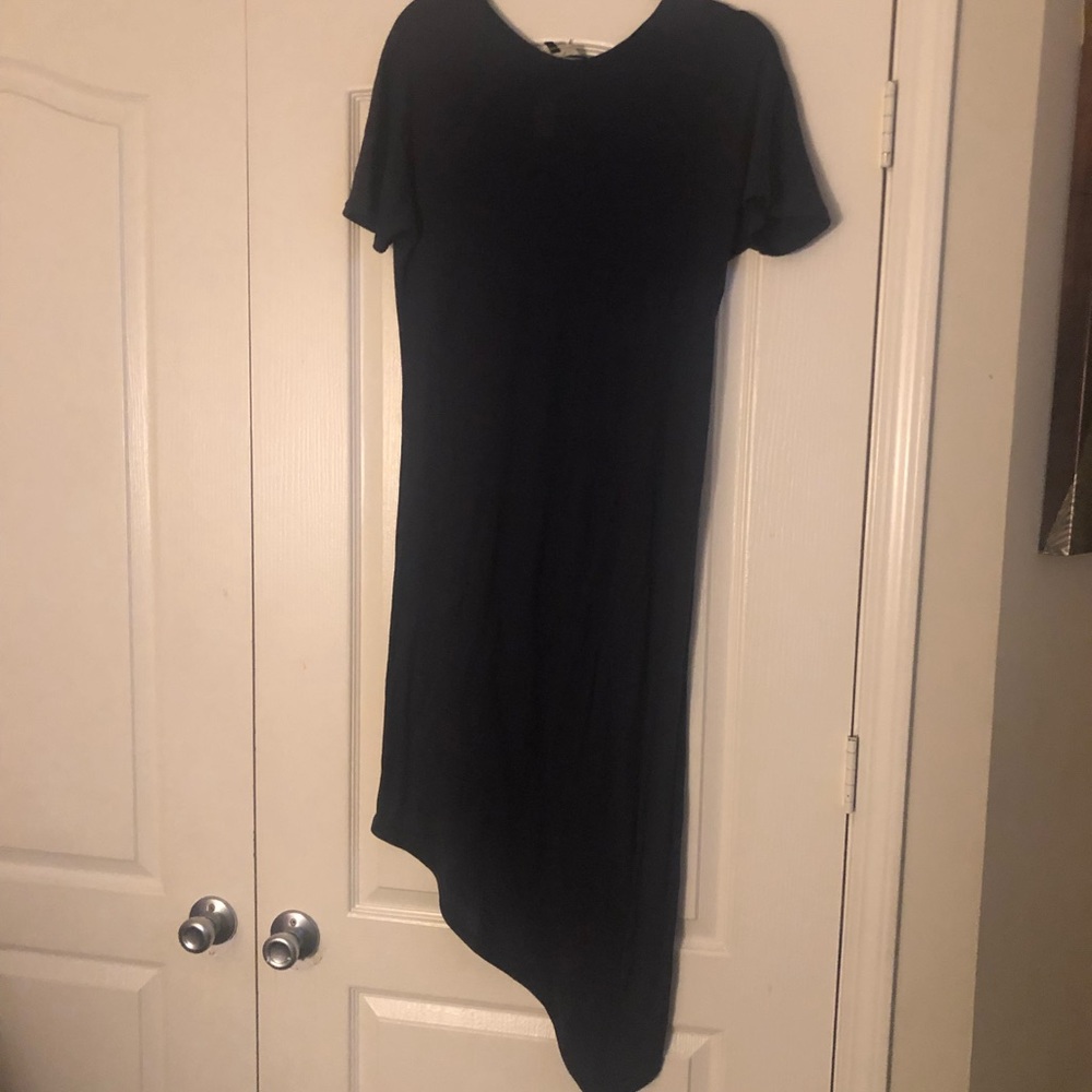 NWT Bill HallMan Navy blue asymmetric Tee Shirt Dress size S